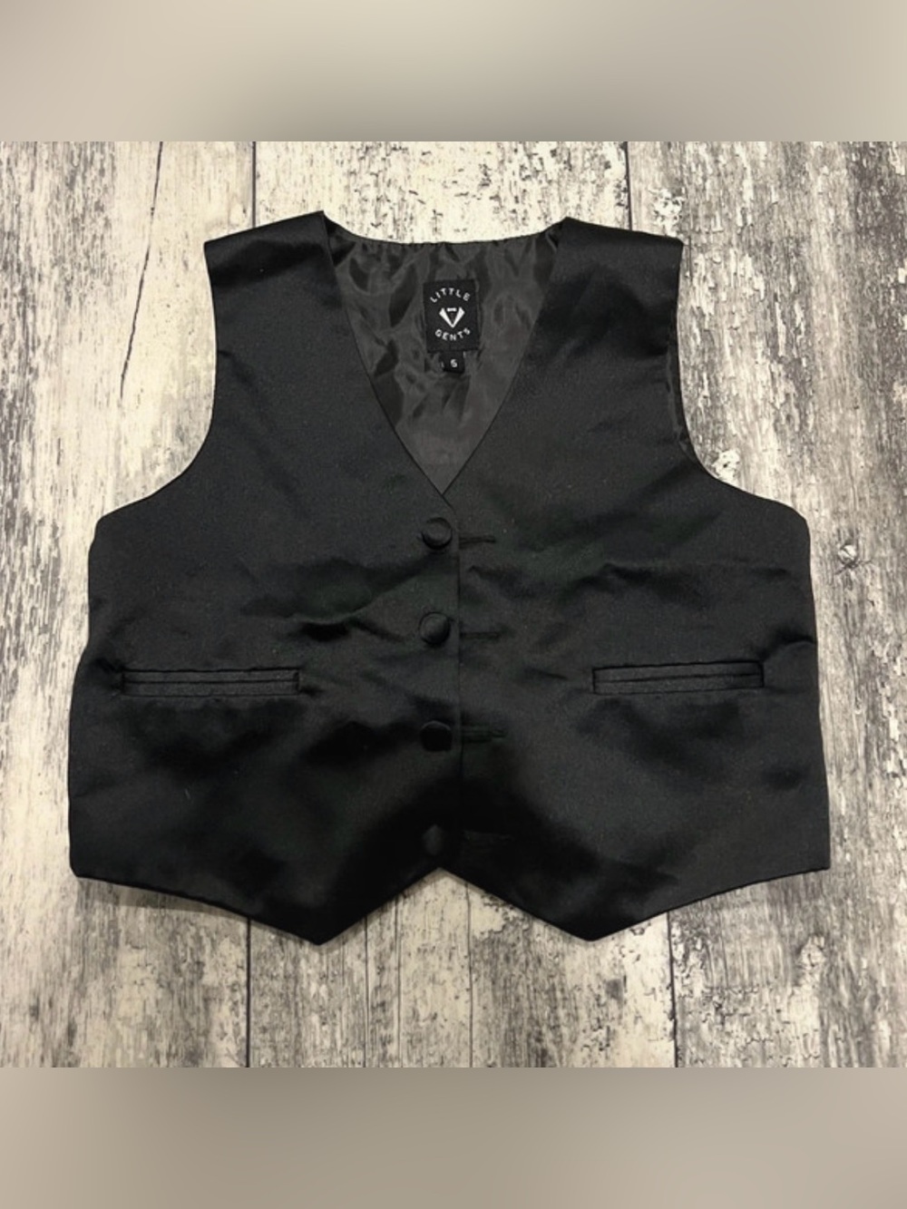 Little Gents black formal boys vest